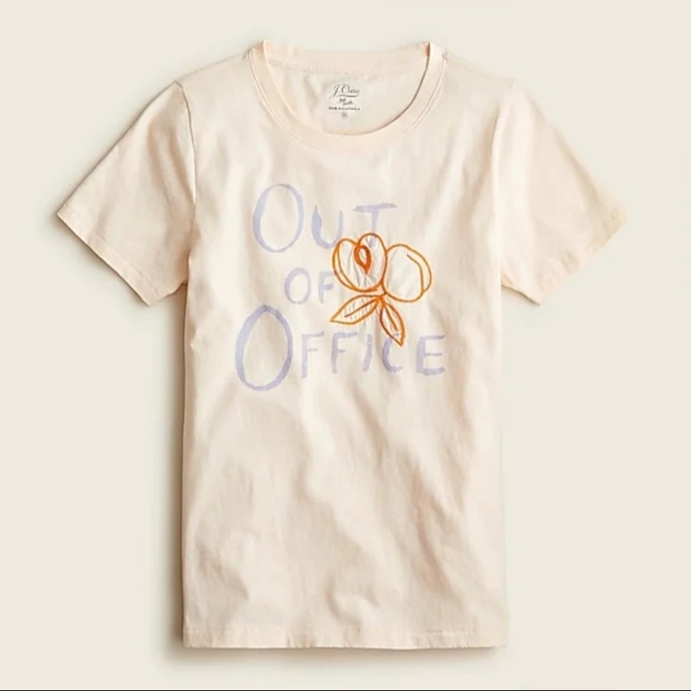 J.CREW Broken-in Jersey Tee Out Of Office SM (4-6) BNWT RETIRED! 1 Left